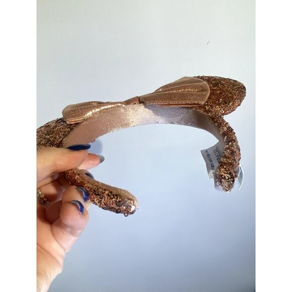 Disney Parks Authentic Rose Gold Sequin Sparkly Minnie Ears - Picture 6 of 6